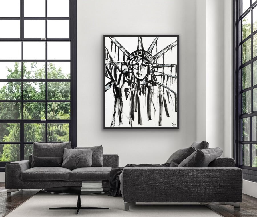 Lady Liberty B&W Print