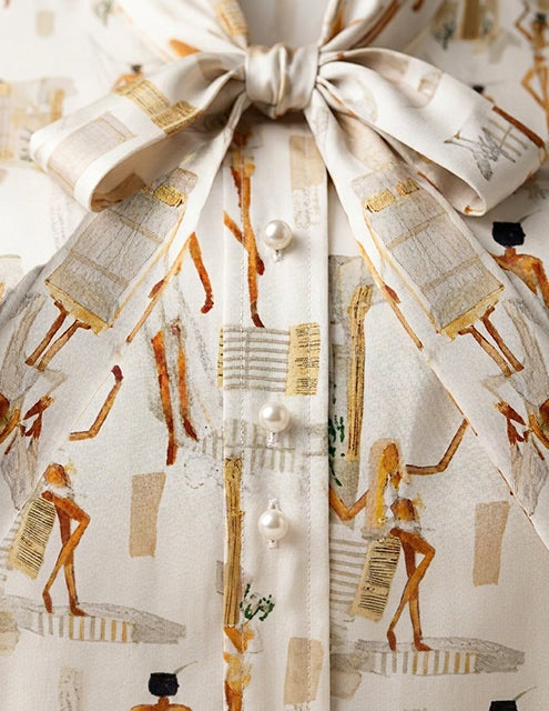 Wildflower Beach Silk Blouse & Pant Set