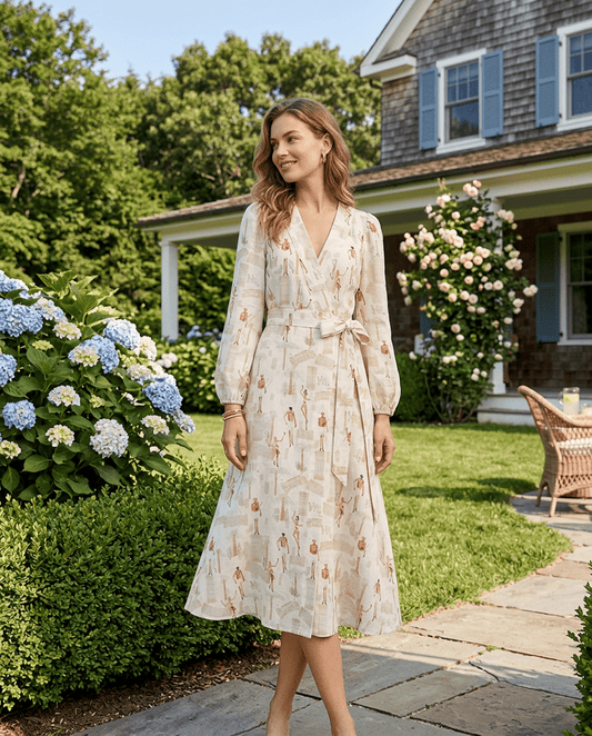 Wildflower Beach Linen Wrap Dress