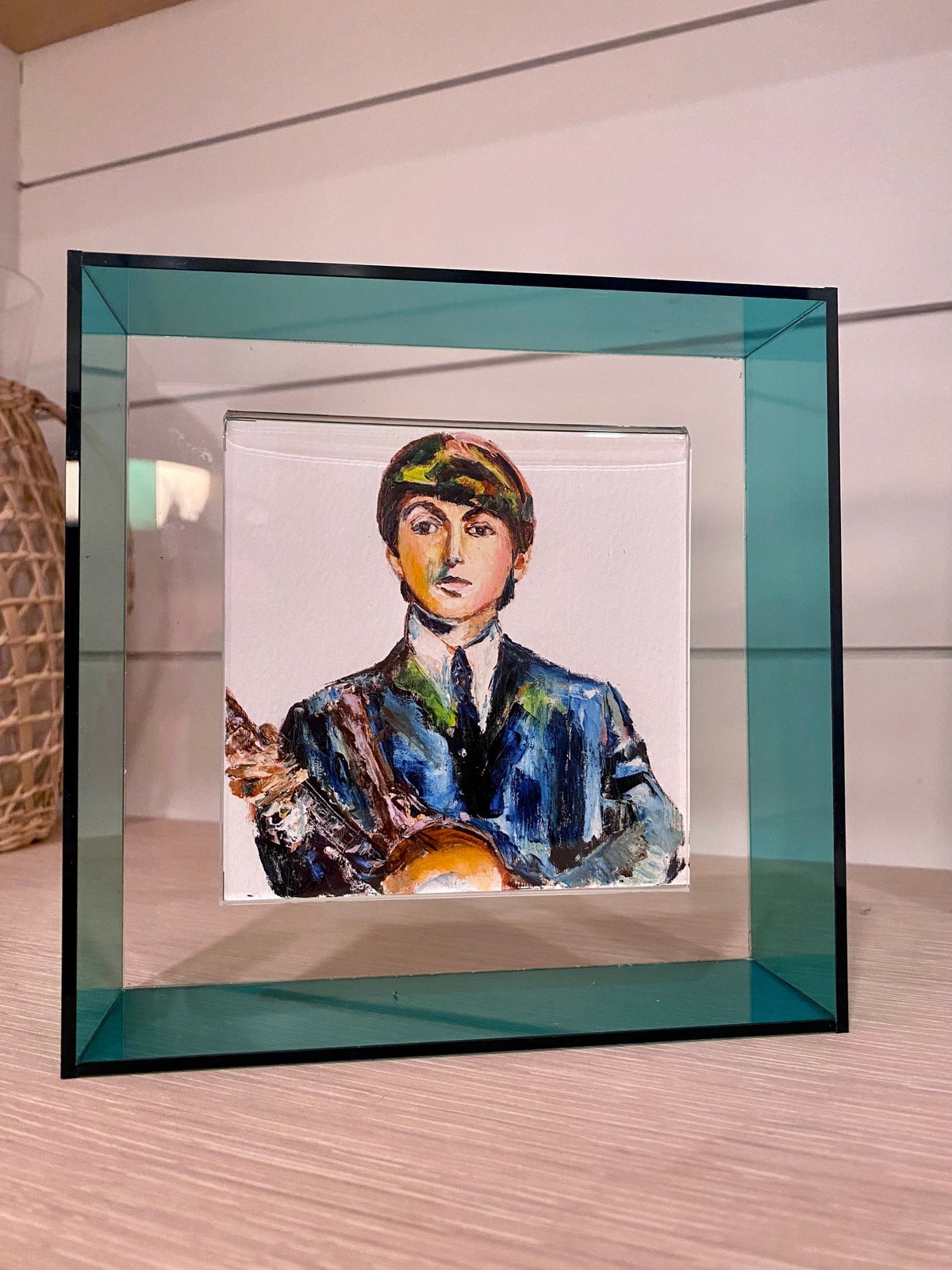 KPalm Fine Art Paul McCartney print in a turquoise acrylic frame