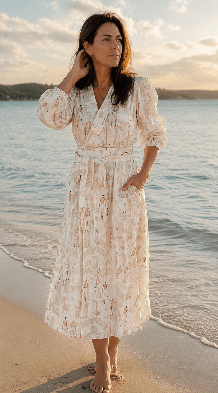 Wildflower Beach Linen Wrap Dress