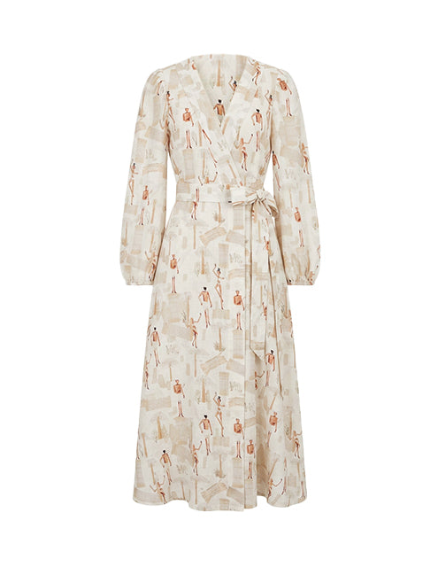 Wildflower Beach Linen Wrap Dress