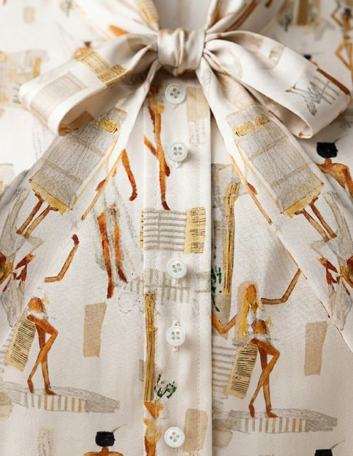 Wildflower Beach Silk Blouse & Pant Set