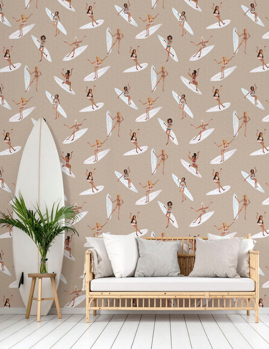 Tiny Surfer Girls Wallpaper