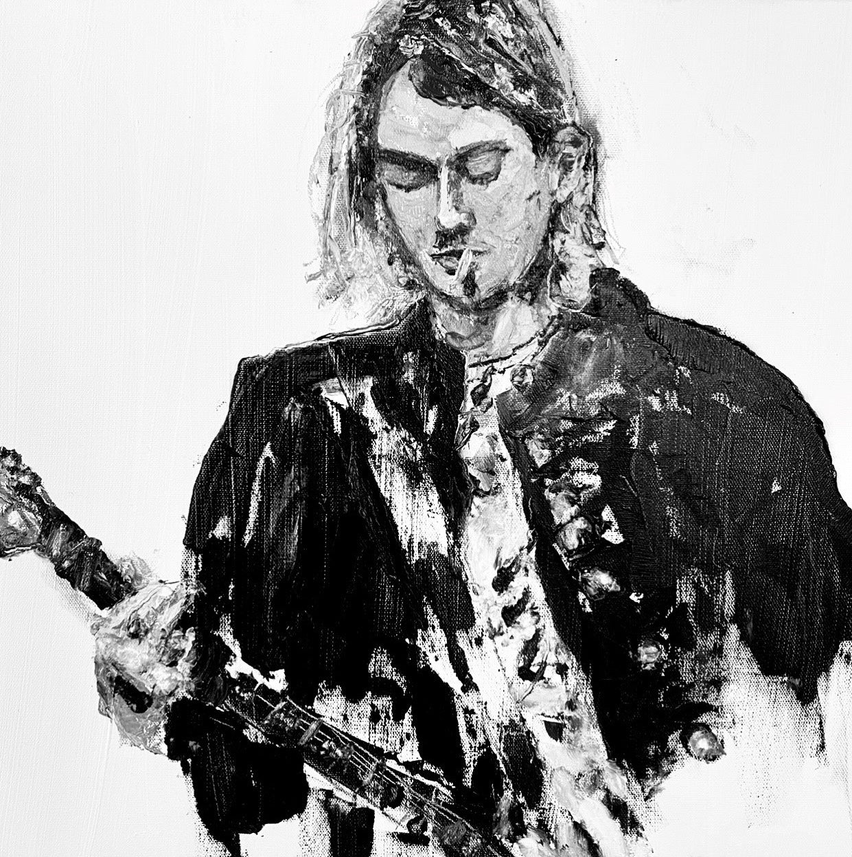 KPalm Fine Art Kurt Cobain B&W Print